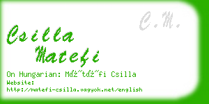 csilla matefi business card